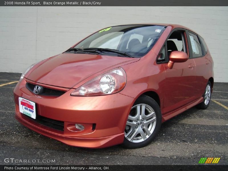 Blaze Orange Metallic / Black/Grey 2008 Honda Fit Sport