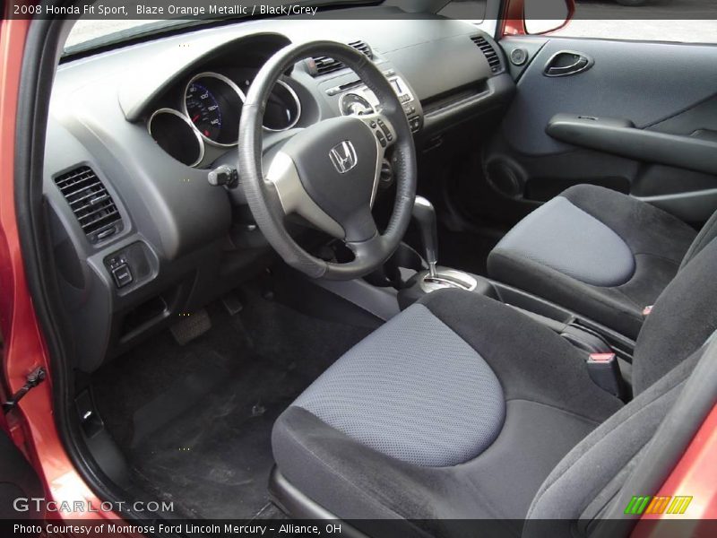Blaze Orange Metallic / Black/Grey 2008 Honda Fit Sport