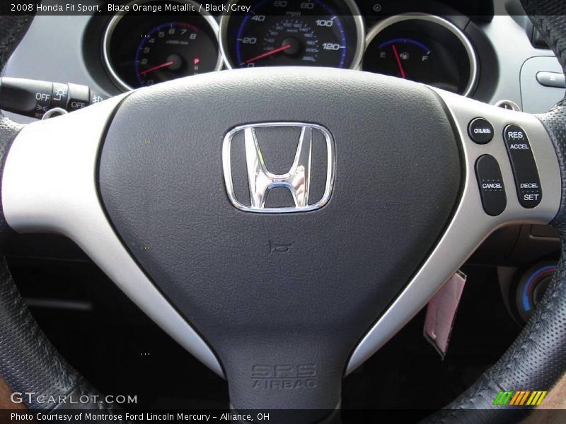 Blaze Orange Metallic / Black/Grey 2008 Honda Fit Sport