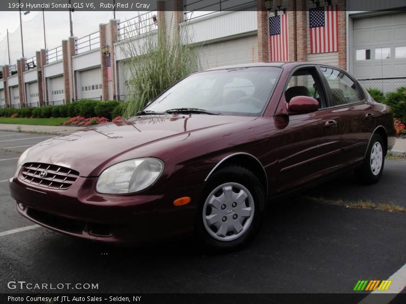 Ruby Red / Gray 1999 Hyundai Sonata GLS V6