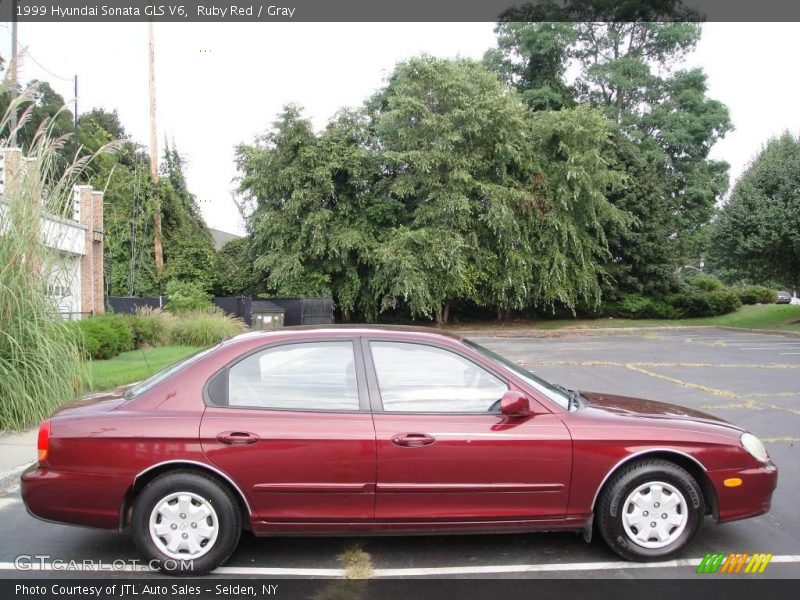 Ruby Red / Gray 1999 Hyundai Sonata GLS V6