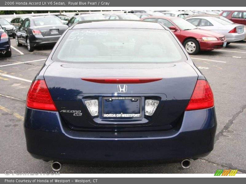 Royal Blue Pearl / Gray 2006 Honda Accord LX V6 Sedan
