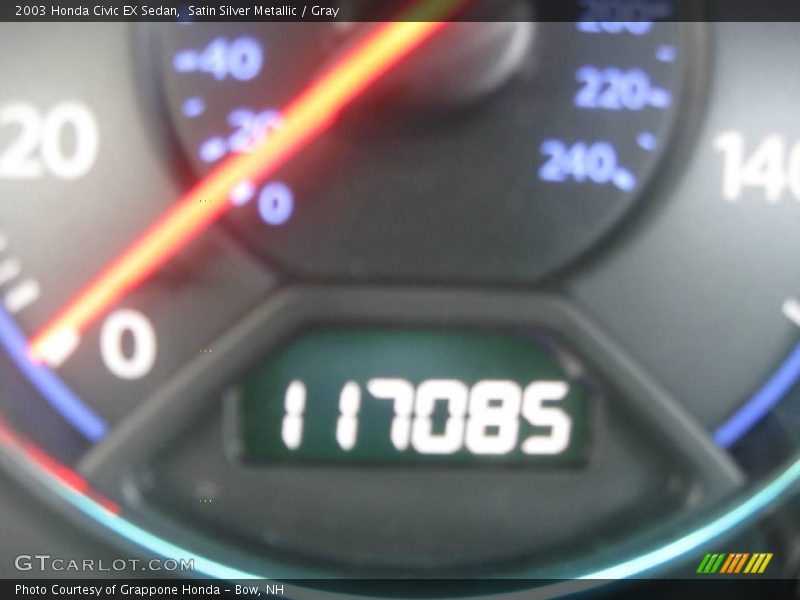 Satin Silver Metallic / Gray 2003 Honda Civic EX Sedan