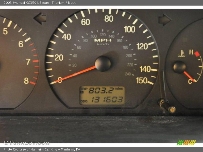 Titanium / Black 2003 Hyundai XG350 L Sedan