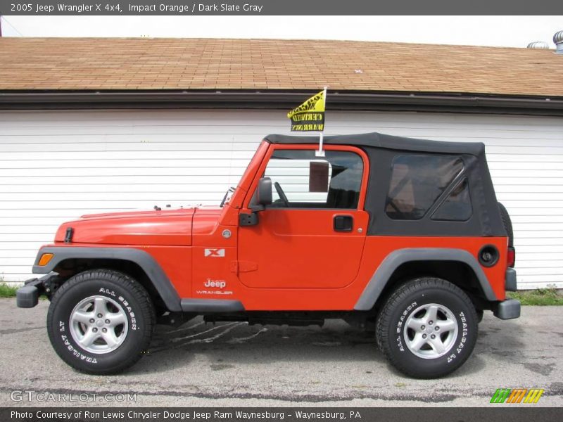 Impact Orange / Dark Slate Gray 2005 Jeep Wrangler X 4x4