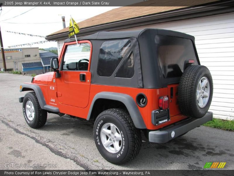 Impact Orange / Dark Slate Gray 2005 Jeep Wrangler X 4x4