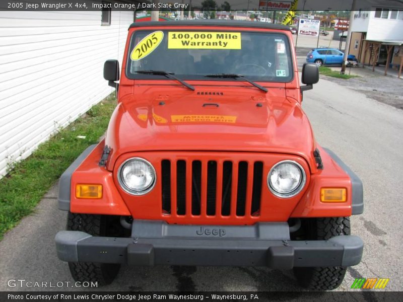 Impact Orange / Dark Slate Gray 2005 Jeep Wrangler X 4x4