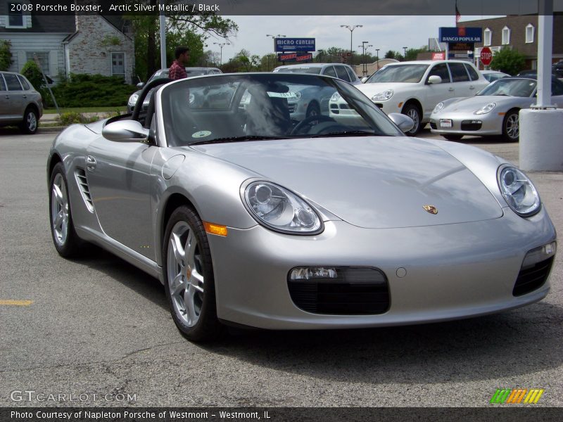 Arctic Silver Metallic / Black 2008 Porsche Boxster