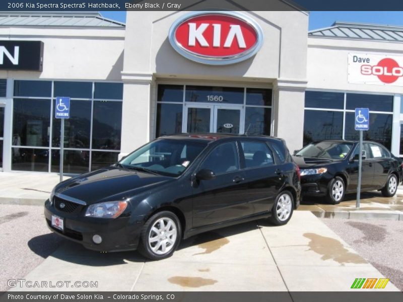Ebony Black / Gray 2006 Kia Spectra Spectra5 Hatchback