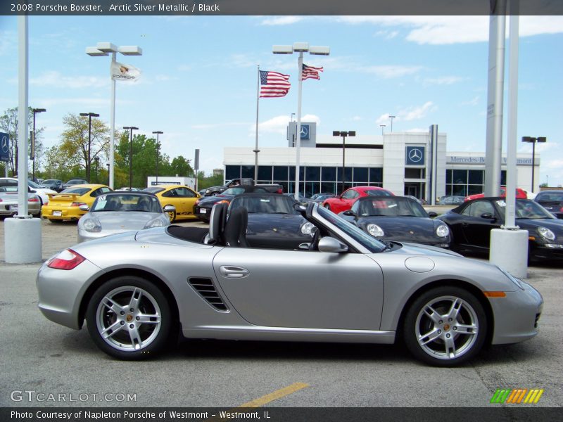 Arctic Silver Metallic / Black 2008 Porsche Boxster