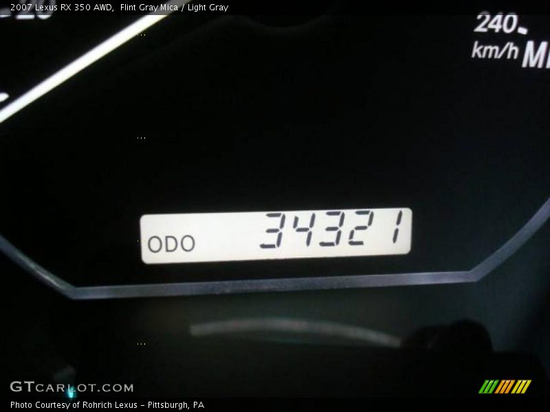 Flint Gray Mica / Light Gray 2007 Lexus RX 350 AWD