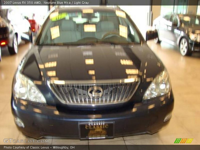Neptune Blue Mica / Light Gray 2007 Lexus RX 350 AWD