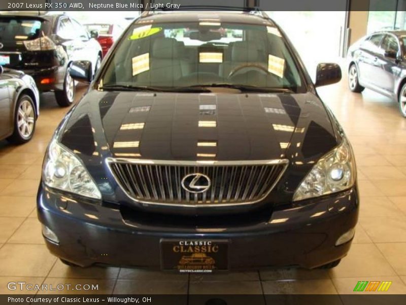 Neptune Blue Mica / Light Gray 2007 Lexus RX 350 AWD
