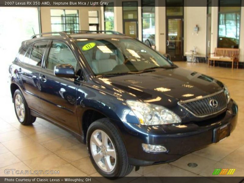 Neptune Blue Mica / Light Gray 2007 Lexus RX 350 AWD