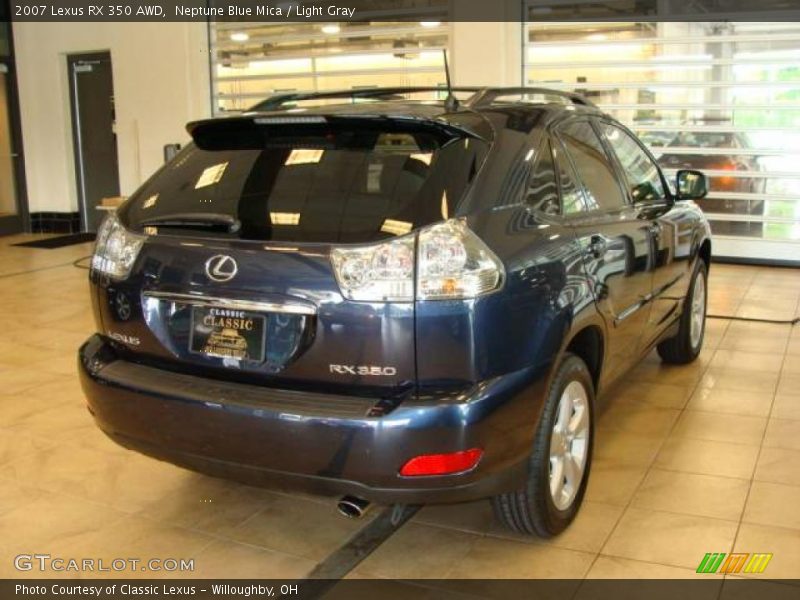 Neptune Blue Mica / Light Gray 2007 Lexus RX 350 AWD