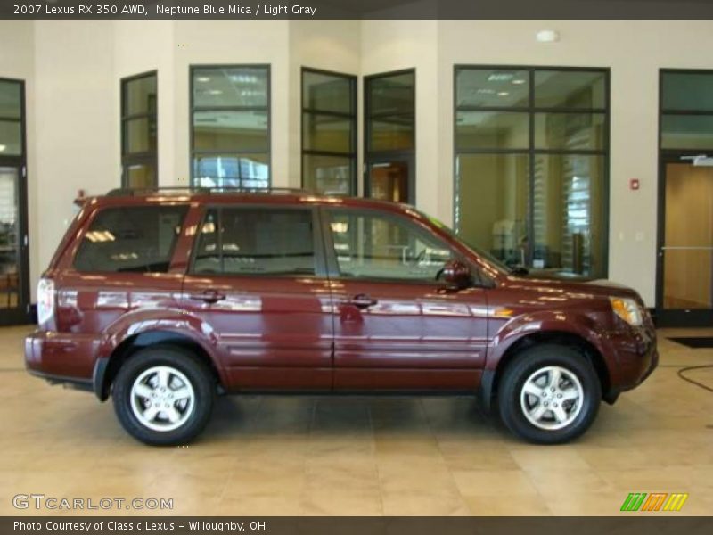 Neptune Blue Mica / Light Gray 2007 Lexus RX 350 AWD