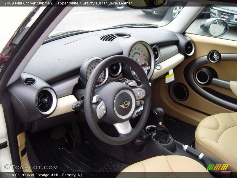 Pepper White / Gravity Tuscan Beige Leather 2009 Mini Cooper Clubman