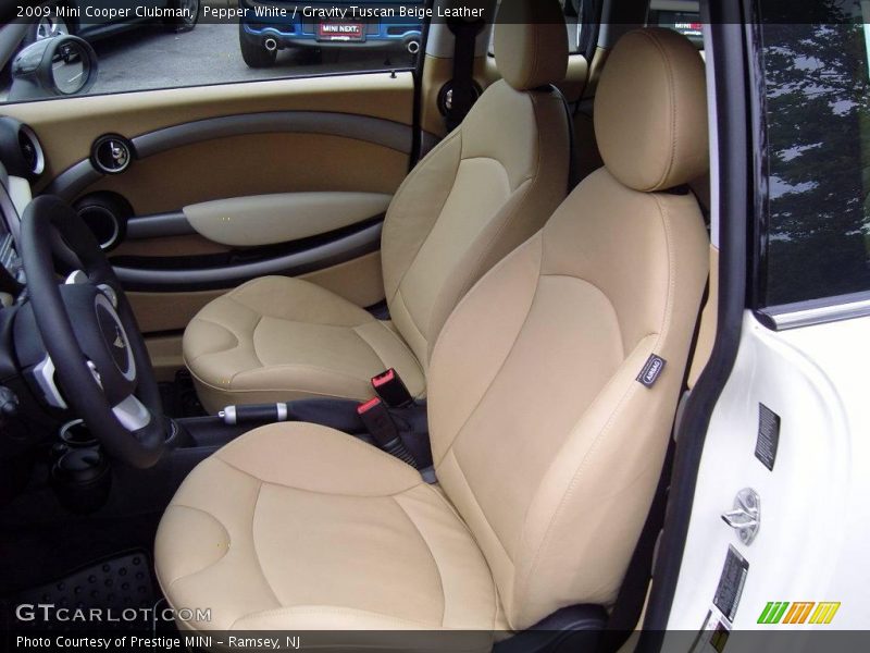 Pepper White / Gravity Tuscan Beige Leather 2009 Mini Cooper Clubman