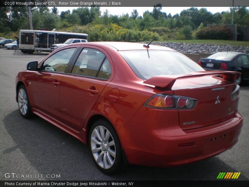 Rotor Glow Orange Metallic / Black 2010 Mitsubishi Lancer GTS