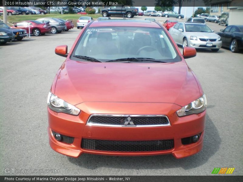 Rotor Glow Orange Metallic / Black 2010 Mitsubishi Lancer GTS