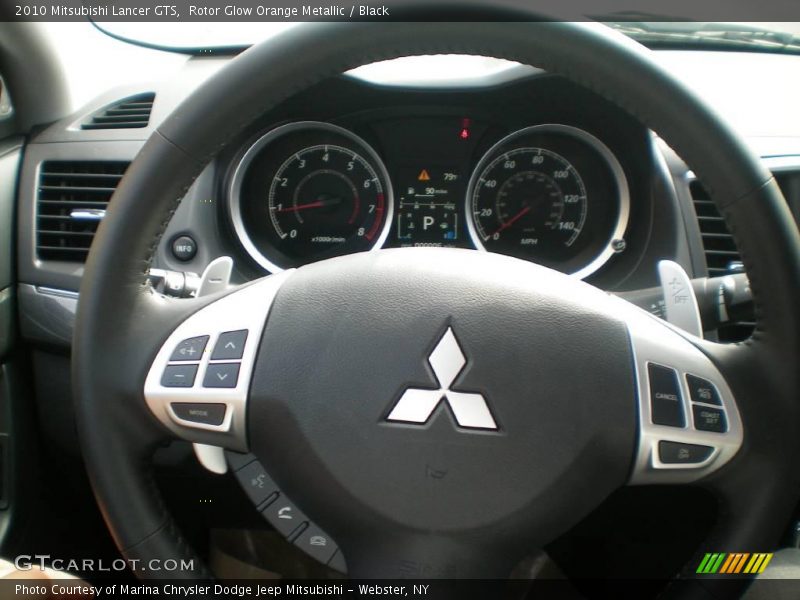 Rotor Glow Orange Metallic / Black 2010 Mitsubishi Lancer GTS