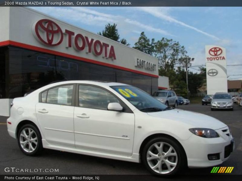 Crystal White Pearl Mica / Black 2008 Mazda MAZDA3 s Touring Sedan