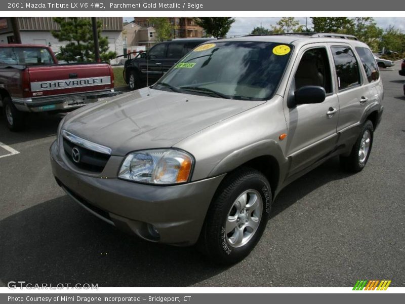 Parchment Gold Metallic / Beige 2001 Mazda Tribute LX V6 4WD