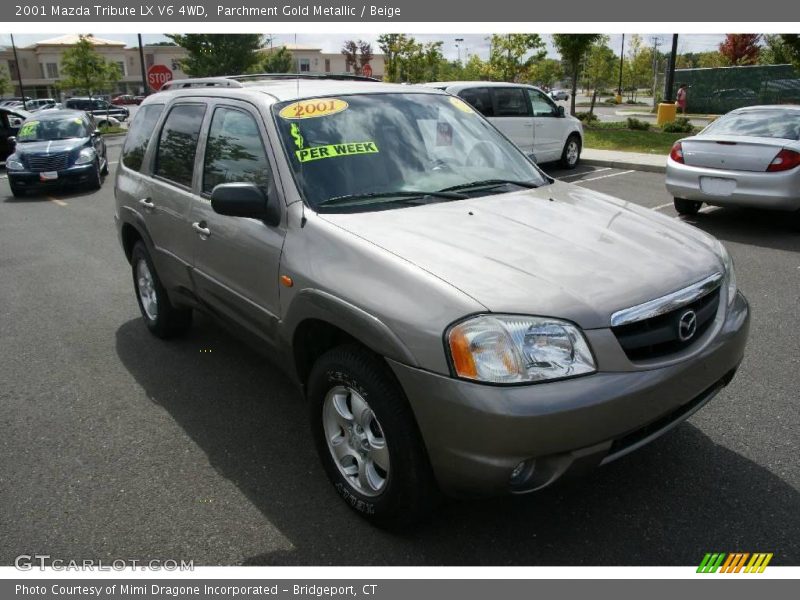 Parchment Gold Metallic / Beige 2001 Mazda Tribute LX V6 4WD