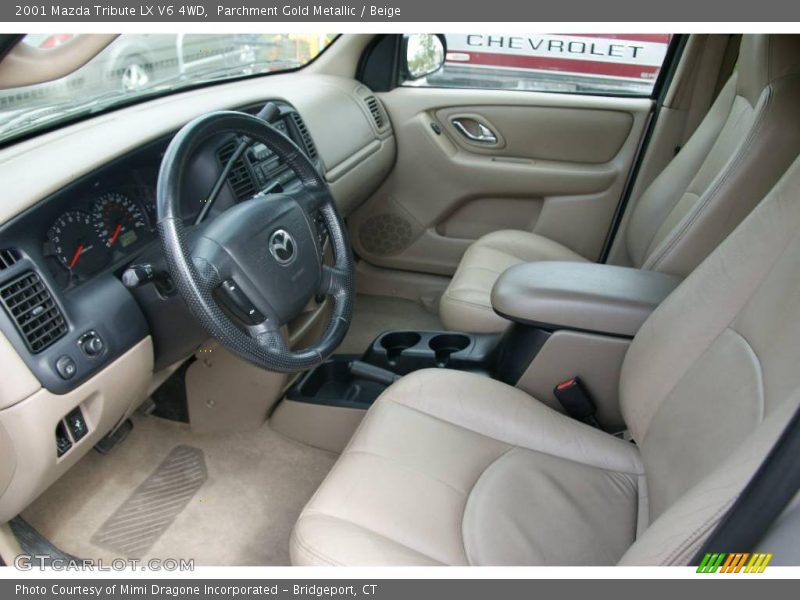 Parchment Gold Metallic / Beige 2001 Mazda Tribute LX V6 4WD