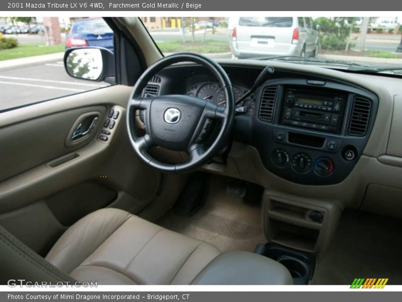 Parchment Gold Metallic / Beige 2001 Mazda Tribute LX V6 4WD