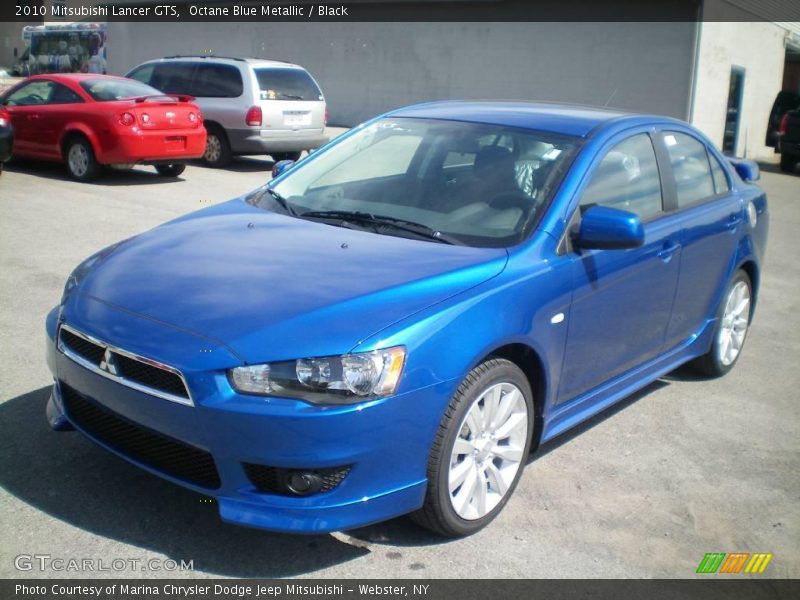 Octane Blue Metallic / Black 2010 Mitsubishi Lancer GTS