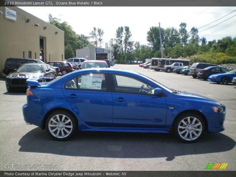 Octane Blue Metallic / Black 2010 Mitsubishi Lancer GTS