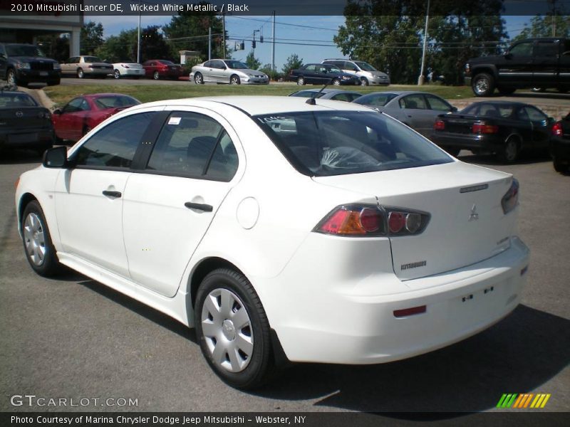 Wicked White Metallic / Black 2010 Mitsubishi Lancer DE