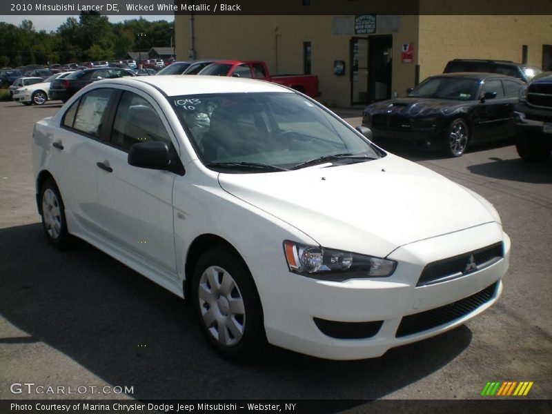 Wicked White Metallic / Black 2010 Mitsubishi Lancer DE