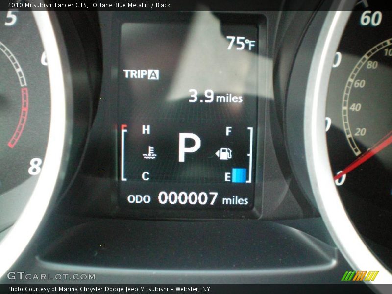 Octane Blue Metallic / Black 2010 Mitsubishi Lancer GTS