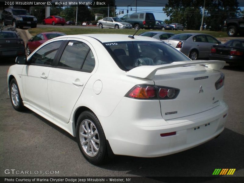 Wicked White Metallic / Black 2010 Mitsubishi Lancer ES