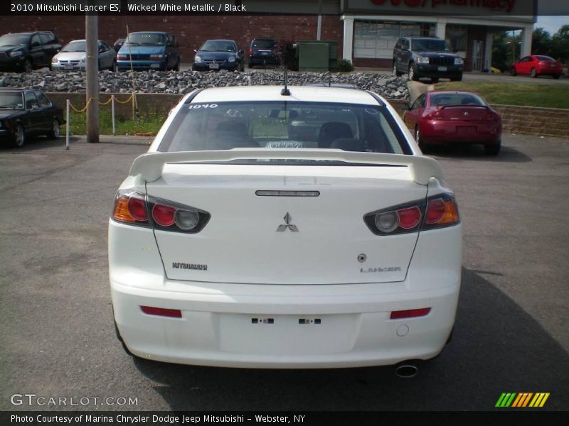 Wicked White Metallic / Black 2010 Mitsubishi Lancer ES