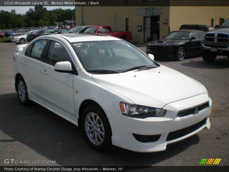 Wicked White Metallic / Black 2010 Mitsubishi Lancer ES