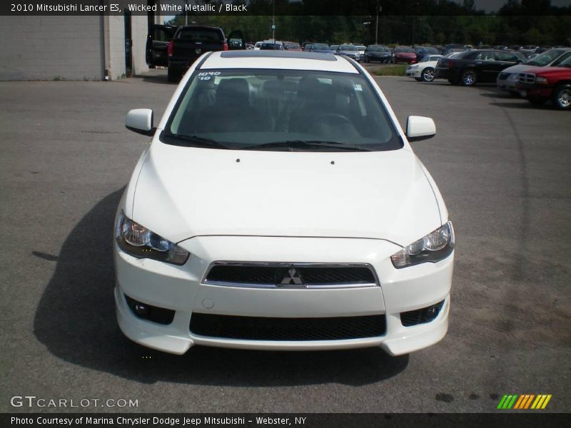 Wicked White Metallic / Black 2010 Mitsubishi Lancer ES