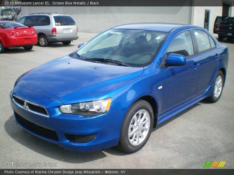 Octane Blue Metallic / Black 2010 Mitsubishi Lancer ES