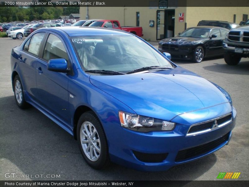 Octane Blue Metallic / Black 2010 Mitsubishi Lancer ES