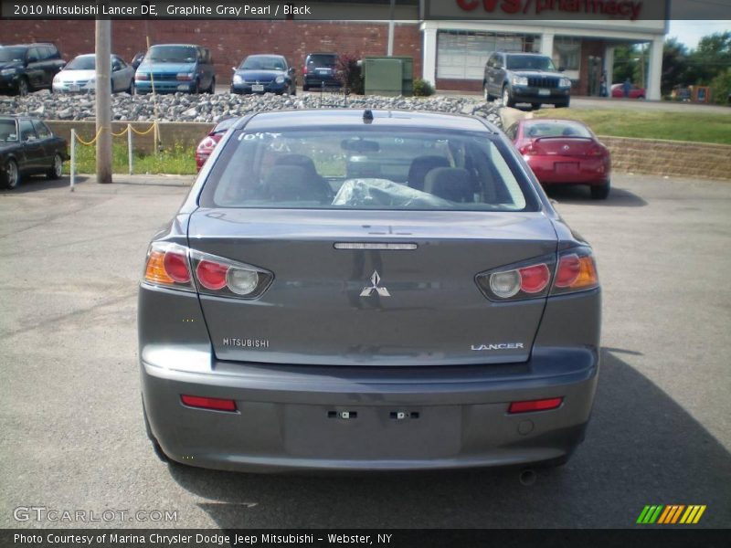 Graphite Gray Pearl / Black 2010 Mitsubishi Lancer DE