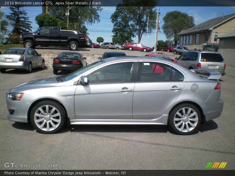 Apex Silver Metallic / Black 2010 Mitsubishi Lancer GTS
