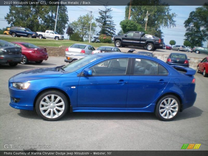 Octane Blue Metallic / Black 2010 Mitsubishi Lancer GTS