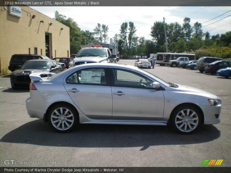 Apex Silver Metallic / Black 2010 Mitsubishi Lancer GTS