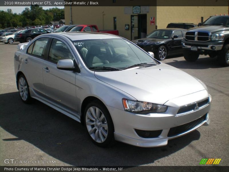 Apex Silver Metallic / Black 2010 Mitsubishi Lancer GTS
