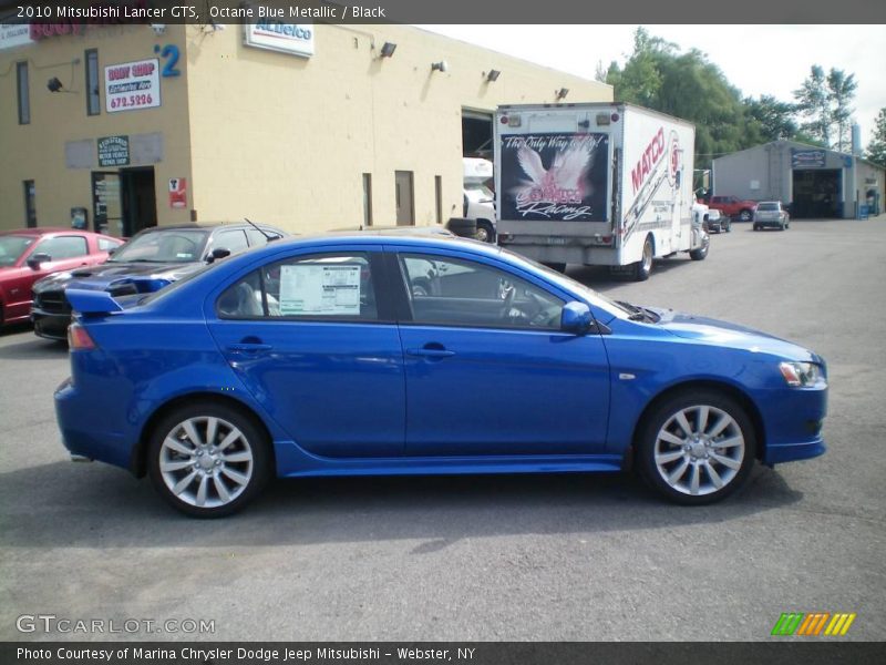 Octane Blue Metallic / Black 2010 Mitsubishi Lancer GTS