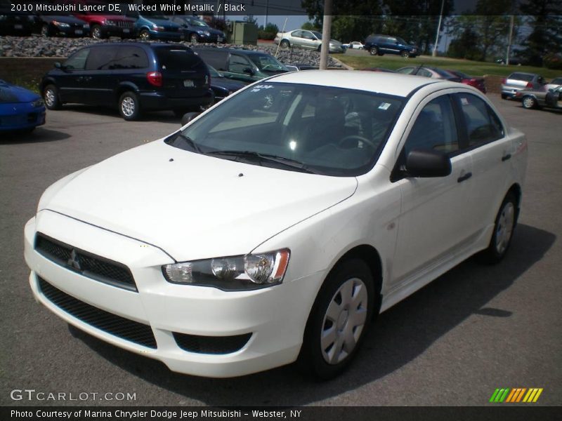 Wicked White Metallic / Black 2010 Mitsubishi Lancer DE
