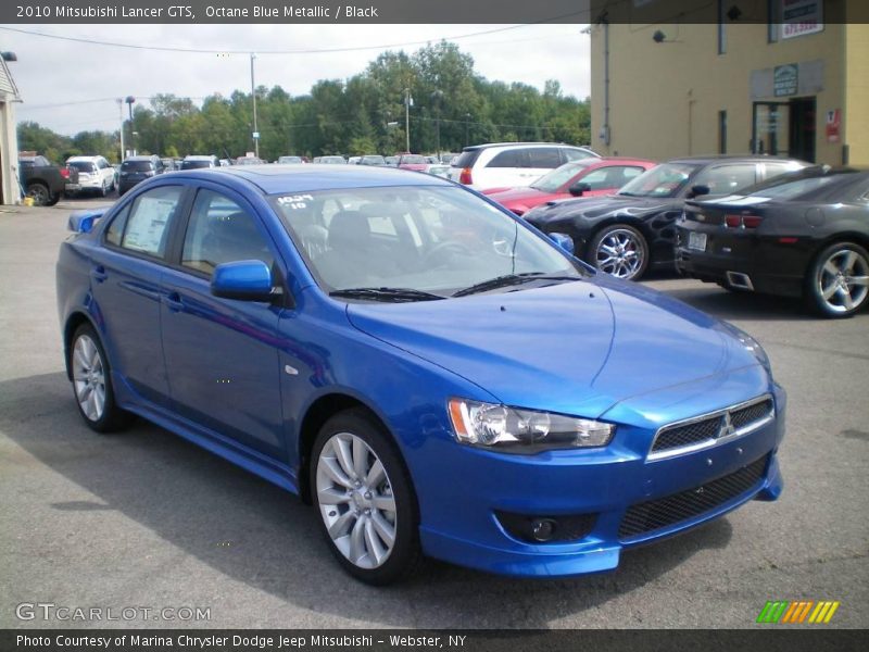 Octane Blue Metallic / Black 2010 Mitsubishi Lancer GTS