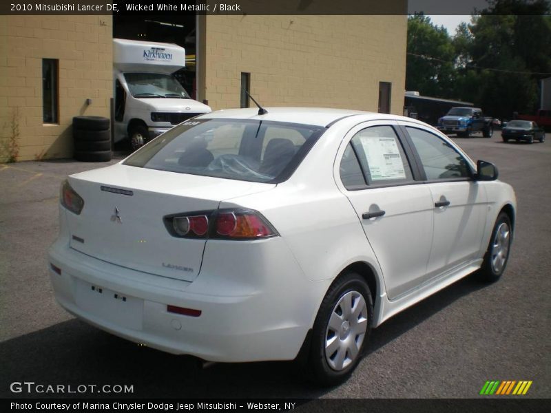 Wicked White Metallic / Black 2010 Mitsubishi Lancer DE